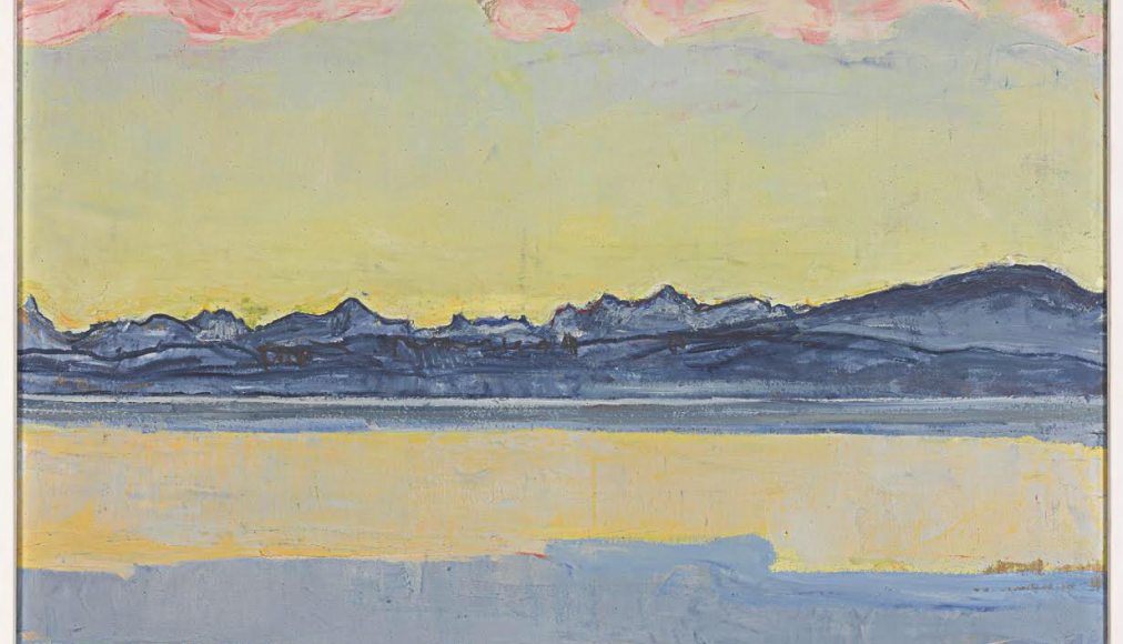 Ferdinand Hodler, Le Léman et le Mont-Blanc aux nuages roses, 1918, huile sur toile, 60 x 85 cm, collection Rudolf Staechelin, © Archives Jura Brüschweiler, Genève / Pierre Montavon. Ferdinand Hodler, Le Léman et le Mont-Blanc aux nuages roses, 1918, huile sur toile, 60 x 85 cm, collection Rudolf Staechelin, © Archives Jura Brüschweiler, Genève / Pierre Montavon.
